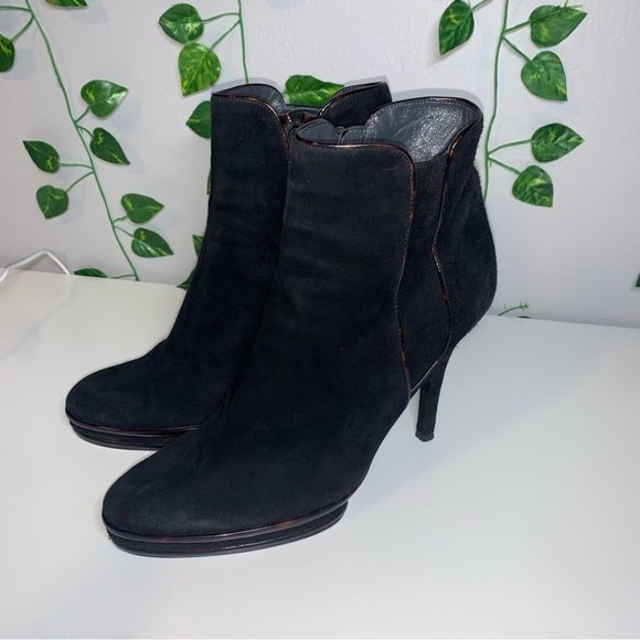 Stuart Weitzman Heeled Ankle Boots Women's Size 10 Black Suede Platform Stiletto - Picture 4 of 10
